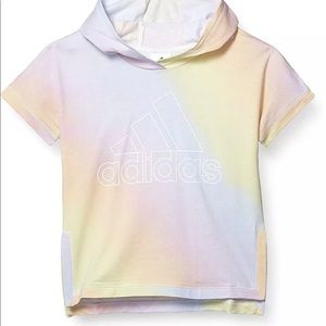 💰💰ADIDAS Girls'  Short Sleeve Hooded Sweatshirt